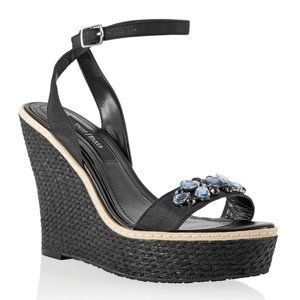 WHBM Embellished Black Wedge